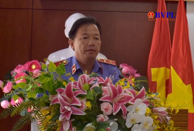 Đồng chí Nguyễn Đình Trung, Viện trưởng VKSND cấp cao tại TP Hồ Chí Minh phát biểu chỉ đạo tại buổi hội thảo. 